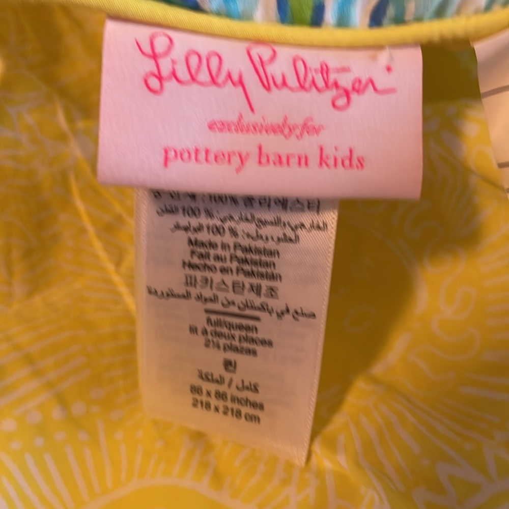 Lilly Pulitzer for Pottery Barn  Full / Queen Comforter Set  Cheek to Cheek - Picture 8 of 11